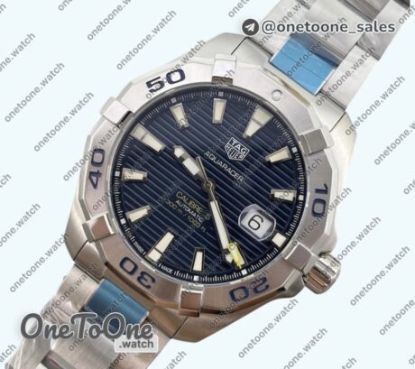 Реплика часов Tag Heuer Aquaracer Calibre 5 44mm Top-tier Копия один в один Blue Dial Stainless steel Bezel on Stainless steel Bracelet T SW200