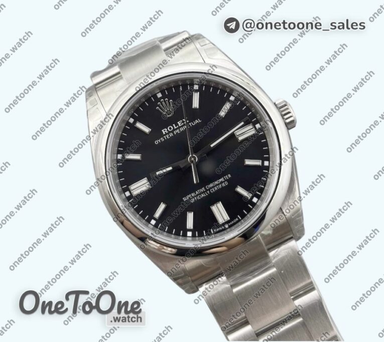 Реплика часов Rolex Oyster Perpetual 36mm 126000 904L Top-tier Копия один в один Black Dial on Stainless steel Bracelet 3230