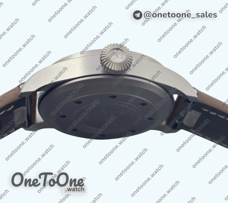 Реплика часов Iwc Big Pilot IW329701 Ti Top-tier Копия один в один Black Dial on Brown Leather Strap M+F SEIKO 8N-24