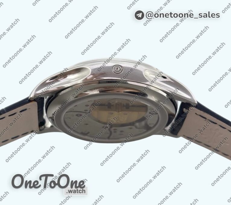 Реплика часов Patek Philippe Perpetual Calendar 5140 Stainless steel Top-tier Копия один в один Blue Numeral Dial on Blue Leather Strap 3KF