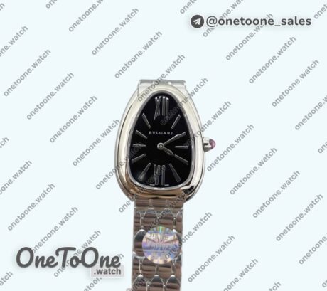 Реплика часов Bvlgari Serpenti Seduttori Watch Stainless steel Top-tier Копия один в один Black Dial on Stainless steel Bracelet Swiss Quartz