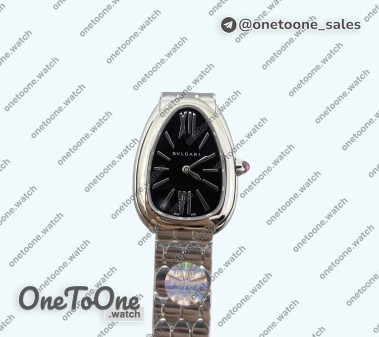 Реплика часов Bvlgari Serpenti Seduttori Watch Stainless steel Top-tier Копия один в один Black Dial on Stainless steel Bracelet Swiss Quartz