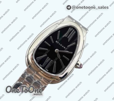 Реплика часов Bvlgari Serpenti Seduttori Watch Stainless steel Top-tier Копия один в один Black Dial on Stainless steel Bracelet Swiss Quartz