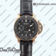 Реплика часов Panerai PAM974 Luminor Submersible Rose gold Top-tier Копия один в один on Black Leather Strap OP XXXIV Clone