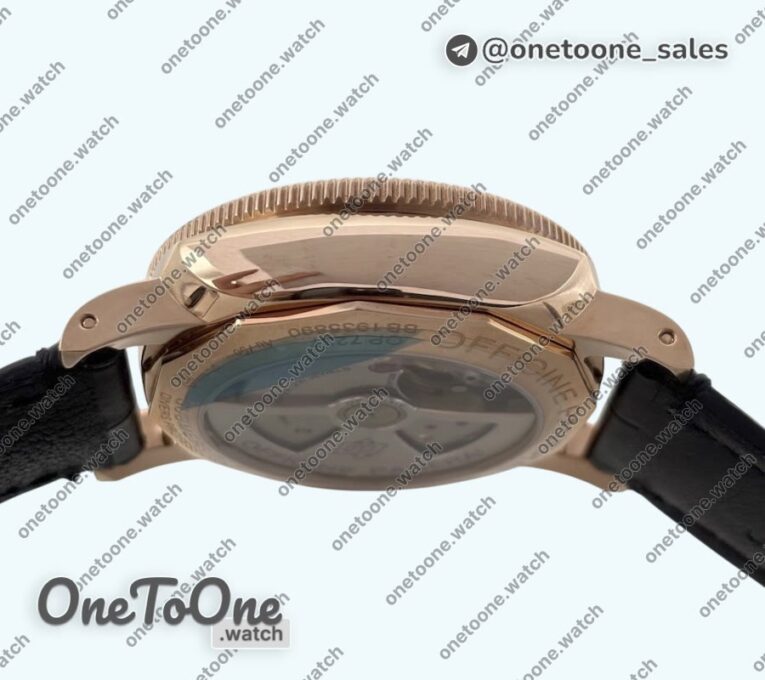 Реплика часов Panerai PAM974 Luminor Submersible Rose gold Top-tier Копия один в один on Black Leather Strap OP XXXIV Clone