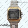 Реплика часов Cartier Santos de Cartier 40mm Stainless steel/Yellow gold Top-tier Копия один в один Gray Dial on Stainless steel/Yellow gold SmartLinks Bracelet MIYOTA 9015