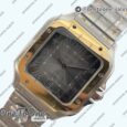 Реплика часов Cartier Santos de Cartier 40mm Stainless steel/Yellow gold Top-tier Копия один в один Gray Dial on Stainless steel/Yellow gold SmartLinks Bracelet MIYOTA 9015