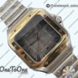 Реплика часов Cartier Santos de Cartier 40mm Stainless steel/Yellow gold Top-tier Копия один в один Gray Dial on Stainless steel/Yellow gold SmartLinks Bracelet MIYOTA 9015