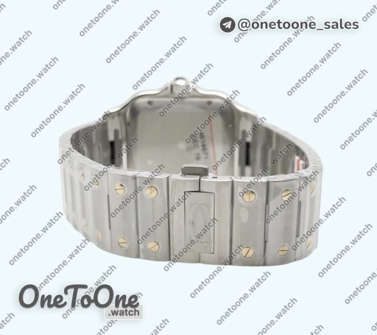 Реплика часов Cartier Santos de Cartier 40mm Stainless steel/Yellow gold Top-tier Копия один в один Gray Dial on Stainless steel/Yellow gold SmartLinks Bracelet MIYOTA 9015