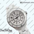 Реплика часов Chanel J12 33mm White Ceramic Top-tier Копия один в один White Dial Number Markers on Bracelet H .2
