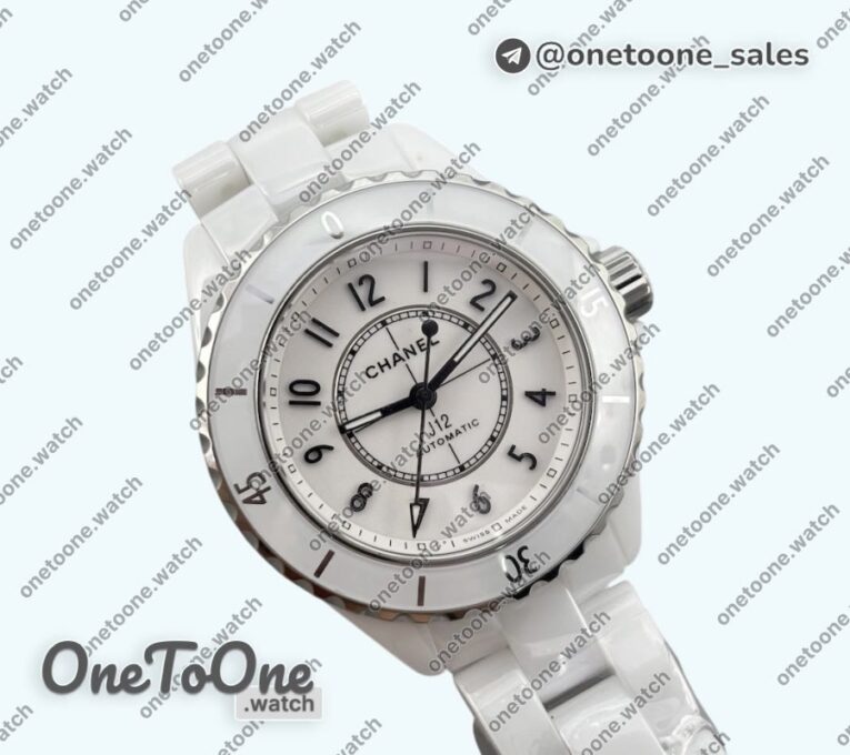 Реплика часов Chanel J12 33mm White Ceramic Top-tier Копия один в один White Dial Number Markers on Bracelet H .2