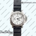 Реплика часов Panerai PAM2223 Submersible 42mm Top-tier Копия один в один White Dial on Black Rubber Strap P900