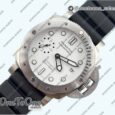 Реплика часов Panerai PAM2223 Submersible 42mm Top-tier Копия один в один White Dial on Black Rubber Strap P900