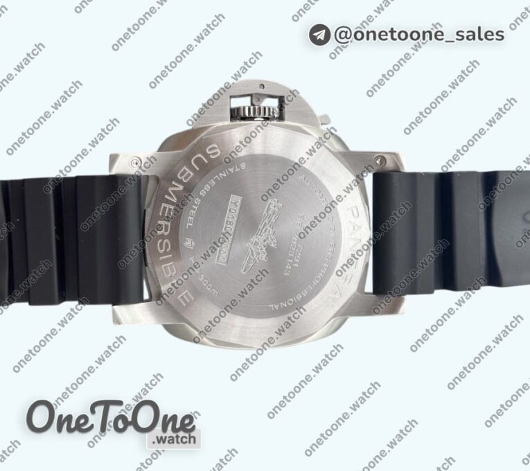 Реплика часов Panerai PAM2223 Submersible 42mm Top-tier Копия один в один White Dial on Black Rubber Strap P900