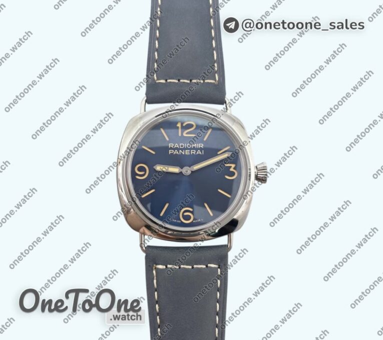 Реплика часов Panerai PAM1383 Radiomir Top-tier Копия один в один Blue Dial on Blue Asso Strap