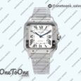 Реплика часов Cartier Santos de Cartier 35mm Stainless steel Top-tier Копия один в один White Dial on Stainless steel SmartLinks Bracelet MIYOTA 9015