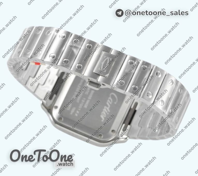 Реплика часов Cartier Santos de Cartier 35mm Stainless steel Top-tier Копия один в один White Dial on Stainless steel SmartLinks Bracelet MIYOTA 9015