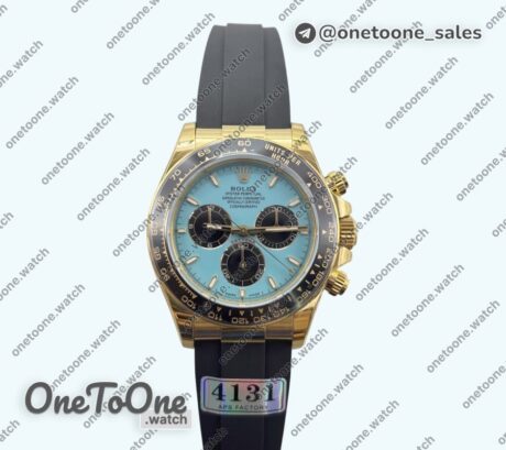 Реплика часов Rolex Daytona 126518 Увеличенный вес Top-tier Копия один в один Tiffany Turquoise Blue Dial Sticks Markers on Oysterflex Strap