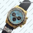 Реплика часов Rolex Daytona 126518 Увеличенный вес Top-tier Копия один в один Tiffany Turquoise Blue Dial Sticks Markers on Oysterflex Strap