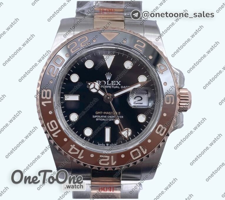 Реплика часов Rolex T-Master II 126711 CHNR Black/Brown Ceramic 904L Steel Wrapped Gold Top-tier Копия один в один CHS
