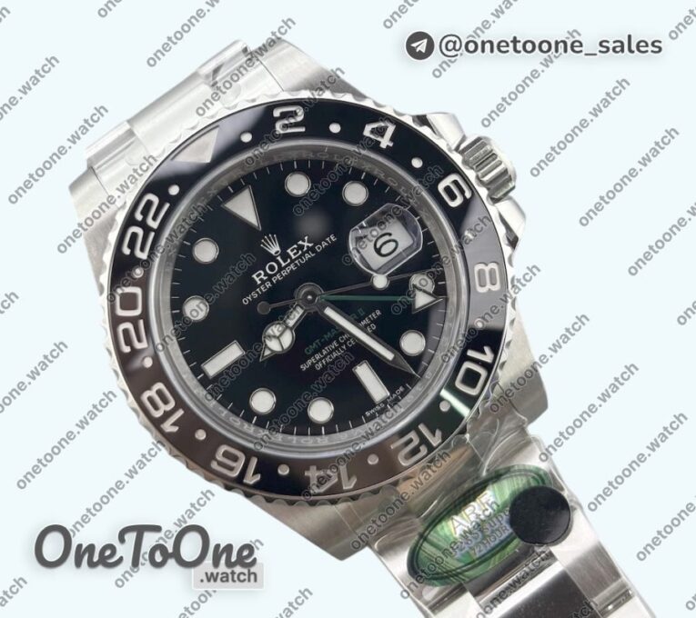 Реплика часов Rolex T Master II 116710 LN 904L Stainless steel Top-tier Копия один в один Black Dial on Oyster Bracelet CHS