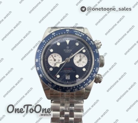 Реплика часов Tudor Black Bay Chrono M79360B Stainless steel Blue Dial Jubilee Bracelet M+F