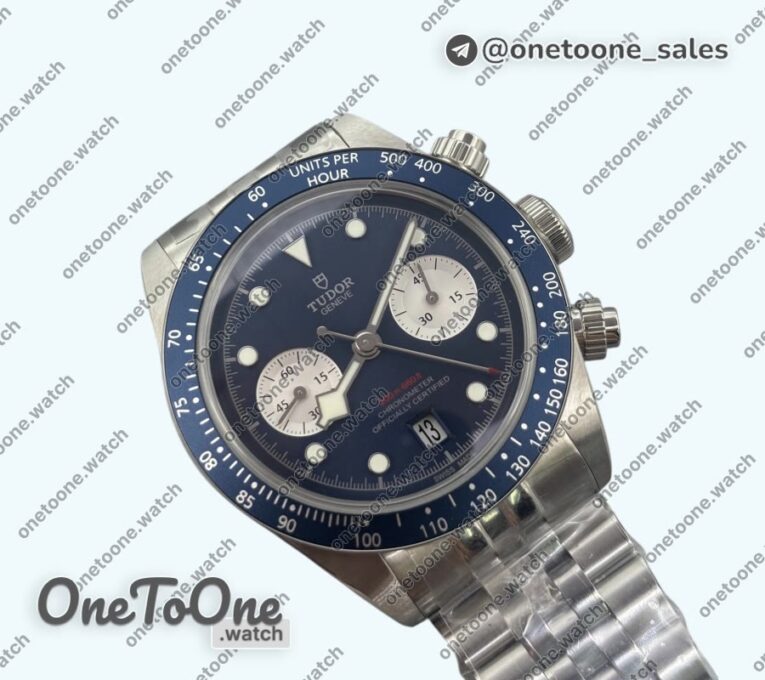 Реплика часов Tudor Black Bay Chrono M79360B Stainless steel Blue Dial Jubilee Bracelet M+F