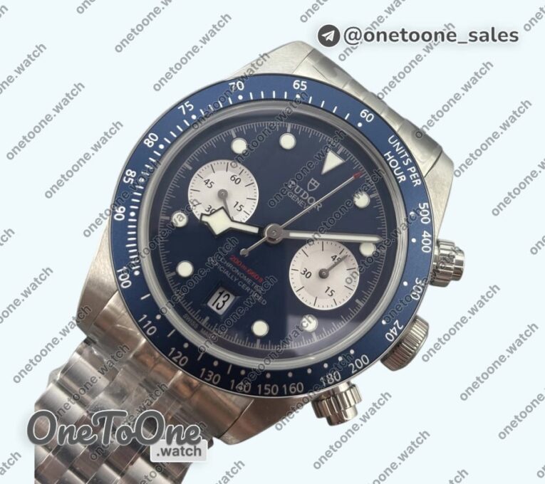 Реплика часов Tudor Black Bay Chrono M79360B Stainless steel Blue Dial Jubilee Bracelet M+F