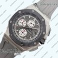 Реплика часов Audemars Piguet Royal Oak Offshore 44mm Stainless steel Top-tier Копия один в один Gray Dial Ceramic Bezel on Gray Rubber Strap TKF