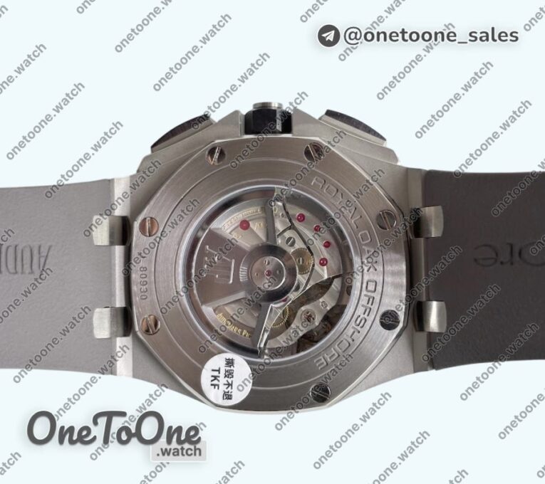 Реплика часов Audemars Piguet Royal Oak Offshore 44mm Stainless steel Top-tier Копия один в один Gray Dial Ceramic Bezel on Gray Rubber Strap TKF