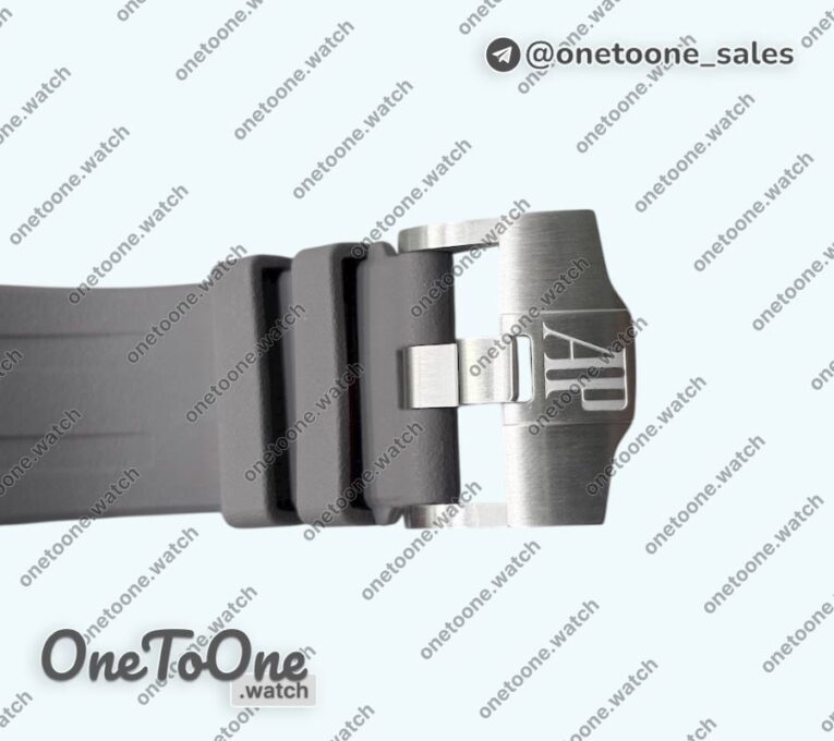 Реплика часов Audemars Piguet Royal Oak Offshore 44mm Stainless steel Top-tier Копия один в один Gray Dial Ceramic Bezel on Gray Rubber Strap TKF