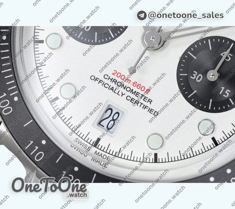 Реплика часов Tudor Black Bay Chrono Stainless steel Top-tier Копия один в один White Dial On Stainless steel Jubilee Bracelet DD7750