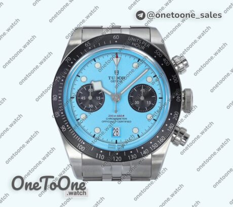 Реплика часов Tudor Black Bay Chrono Stainless steel Top-tier Копия один в один Tiffany Blue Dial On Stainless steel Jubilee Bracelet DD7750