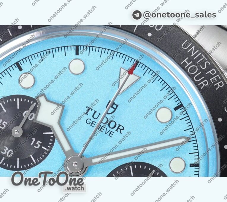 Реплика часов Tudor Black Bay Chrono Stainless steel Top-tier Копия один в один Tiffany Blue Dial On Stainless steel Jubilee Bracelet DD7750