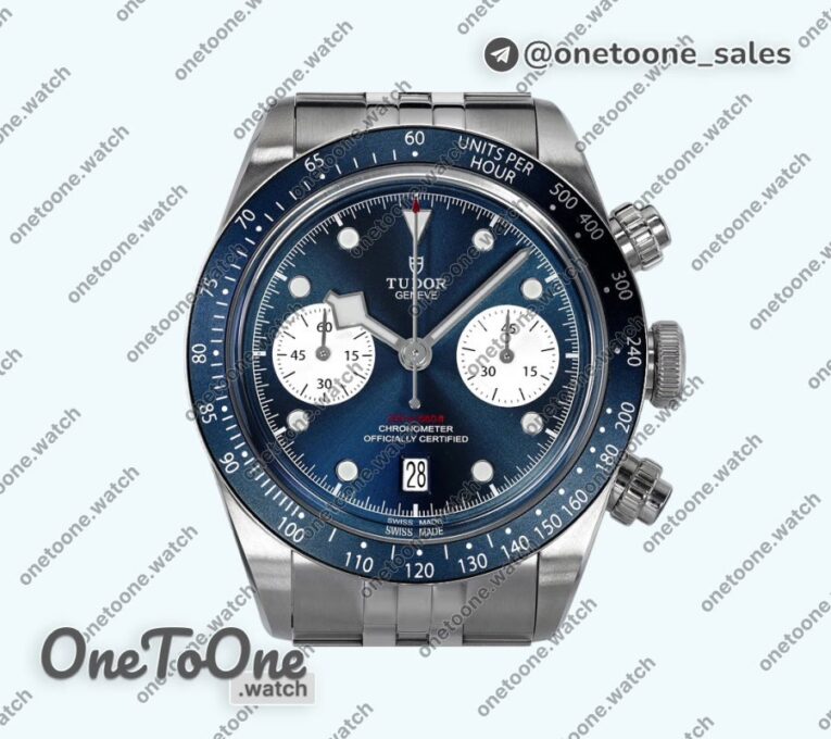 Реплика часов Tudor Black Bay Chrono Stainless steel Top-tier Копия один в один Blue Dial On Stainless steel Jubilee Bracelet DD7750