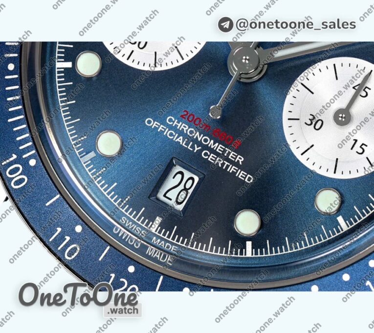Реплика часов Tudor Black Bay Chrono Stainless steel Top-tier Копия один в один Blue Dial On Stainless steel Jubilee Bracelet DD7750