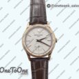 Реплика часов Patek Philippe Calatrava 6119R Rose gold Top-tier Копия один в один White Dial on Brown Leather Strap CS