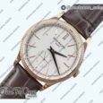Реплика часов Patek Philippe Calatrava 6119R Rose gold Top-tier Копия один в один White Dial on Brown Leather Strap CS