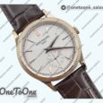 Реплика часов Patek Philippe Calatrava 6119R Rose gold Top-tier Копия один в один White Dial on Brown Leather Strap CS