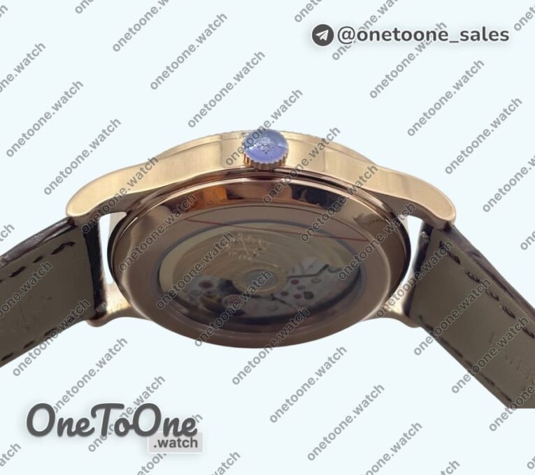 Реплика часов Patek Philippe Calatrava 6119R Rose gold Top-tier Копия один в один White Dial on Brown Leather Strap CS