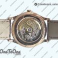Реплика часов Patek Philippe Calatrava 6119R Rose gold Top-tier Копия один в один White Dial on Brown Leather Strap CS