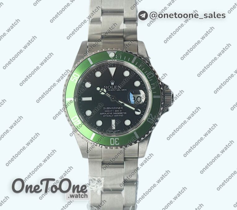 Реплика часов Rolex Submariner 16610LV Stainless steel Green bezel Black Dial Bracelet