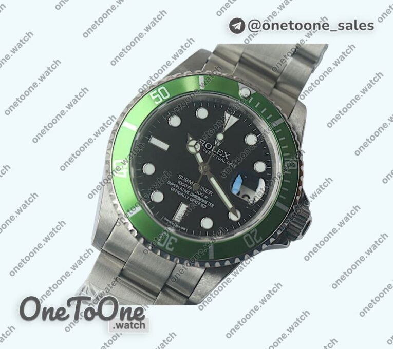 Реплика часов Rolex Submariner 16610LV Stainless steel Green bezel Black Dial Bracelet