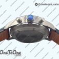 Реплика часов Iwc Pilot Chrono Spitfire IW377726 Stainless steel Top-tier Копия один в один Green Dial on Brown Leather Strap A