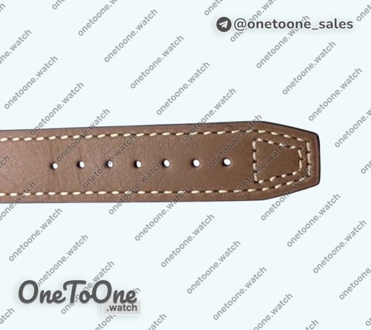 Реплика часов Iwc Pilot Chrono Spitfire IW377726 Stainless steel Top-tier Копия один в один Green Dial on Brown Leather Strap A