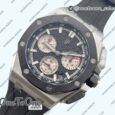 Реплика часов Audemars Piguet Royal Oak Offshore 43mm 26420SO Stainless steel Top-tier Копия один в один Black Dial On Black Rubber Strap