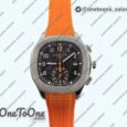 Реплика часов Patek Philippe Aquanaut Chronograph 5968A Top-tier Копия один в один Brown Dial on Orange Rubber Strap 3KF
