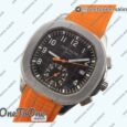 Реплика часов Patek Philippe Aquanaut Chronograph 5968A Top-tier Копия один в один Brown Dial on Orange Rubber Strap 3KF