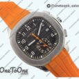 Реплика часов Patek Philippe Aquanaut Chronograph 5968A Top-tier Копия один в один Brown Dial on Orange Rubber Strap 3KF