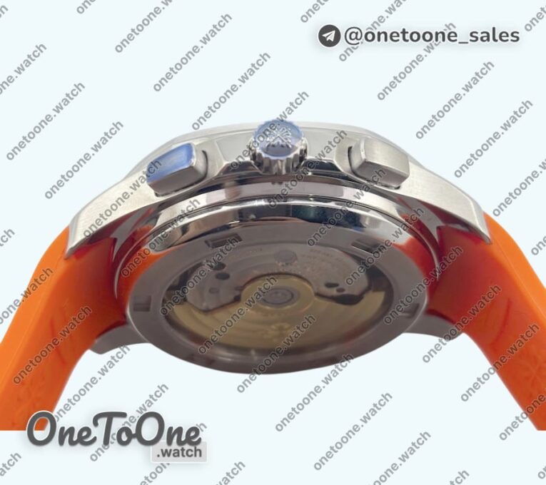 Реплика часов Patek Philippe Aquanaut Chronograph 5968A Top-tier Копия один в один Brown Dial on Orange Rubber Strap 3KF